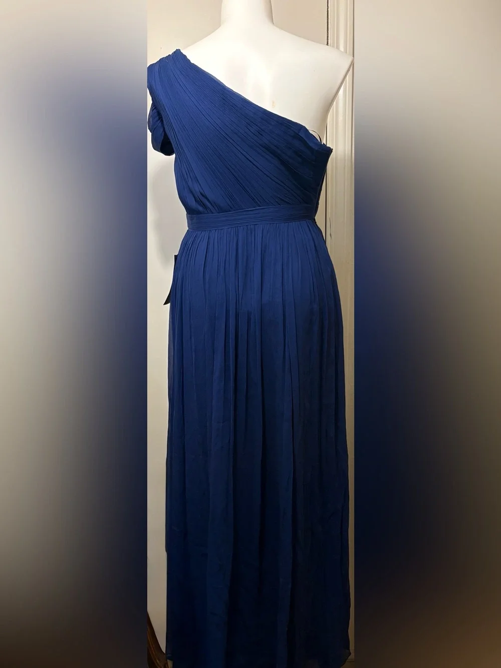 J. Crew Deep Blue Pleated Maxi Skirt